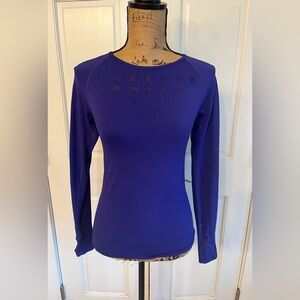 Athleta XS long sleeve top burn out mesh